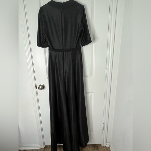 Black Halo Eve Jovine Gown Black Maxi High Low Hem Size 8 - Picture 15 of 16